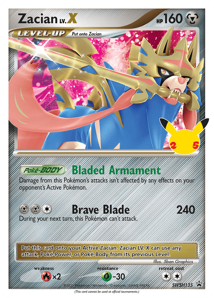 Zacian LV.X SWSH Black Star Promos card