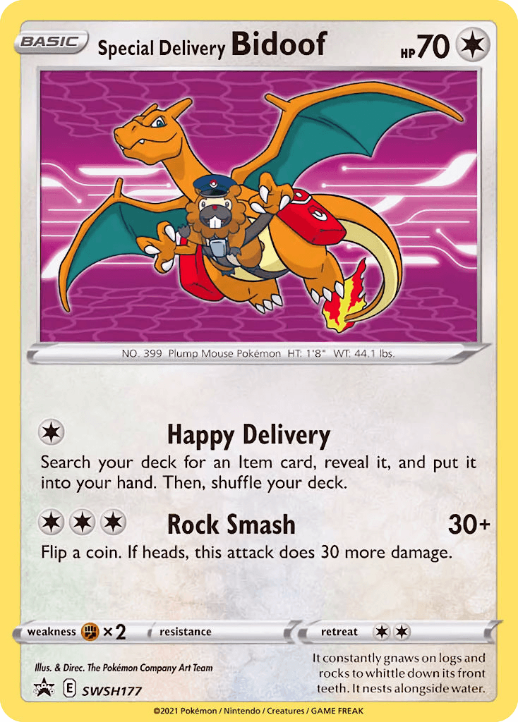 Special Delivery Bidoof SWSH Black Star Promos card
