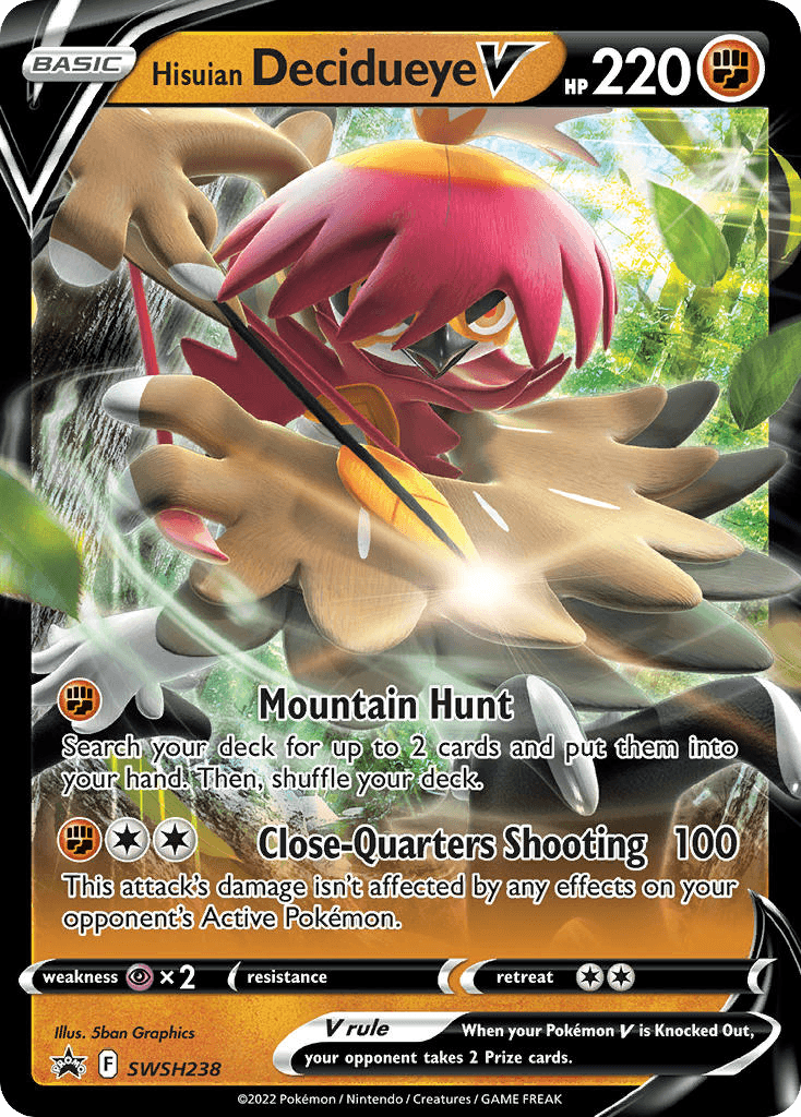 Hisuian Decidueye V SWSH Black Star Promos card