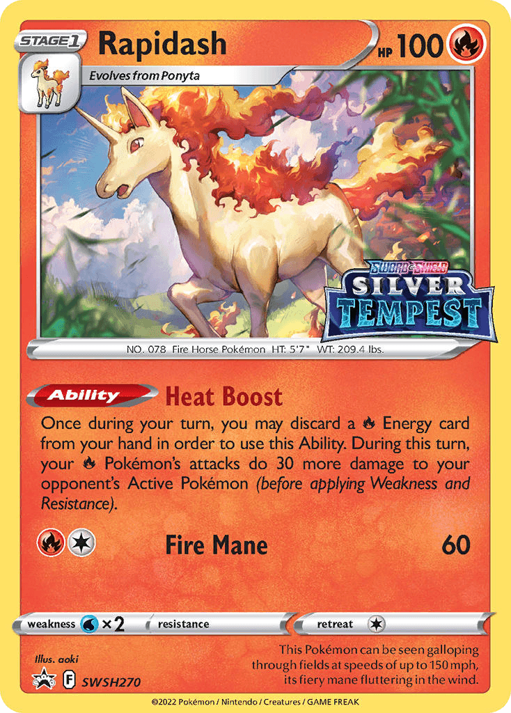 Rapidash SWSH Black Star Promos card