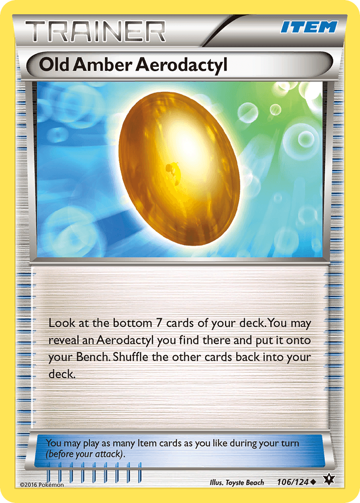 Old Amber Aerodactyl Fates Collide card