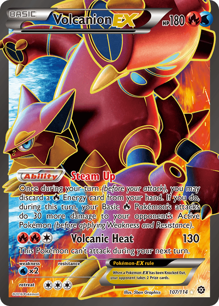 Volcanion-EX Steam Siege card