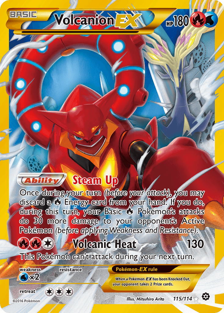 Volcanion-EX Steam Siege card