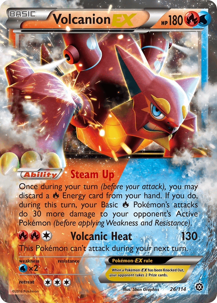 Volcanion-EX Steam Siege card