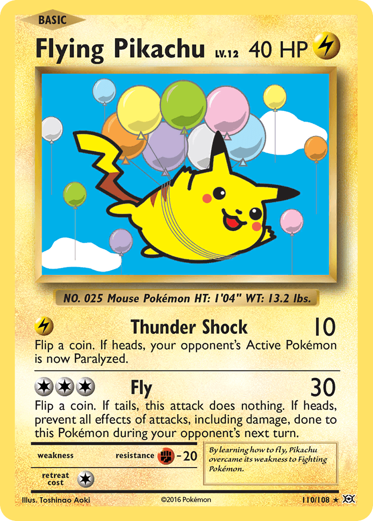 Flying Pikachu Evolutions card