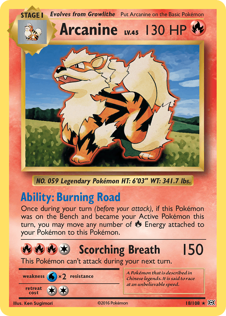 Arcanine Evolutions card