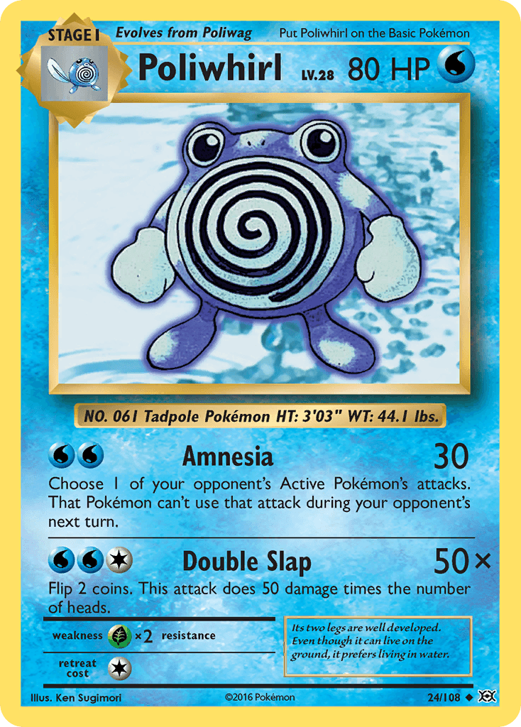Poliwhirl Evolutions card