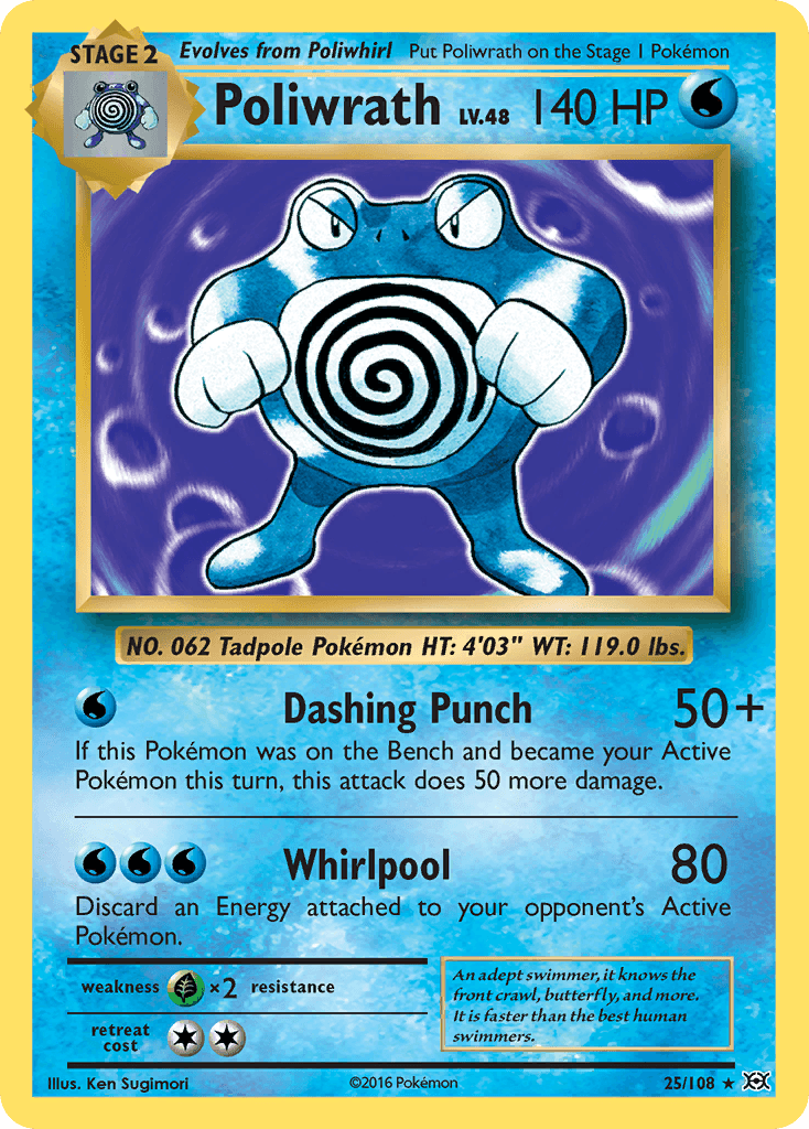 Poliwrath Evolutions card