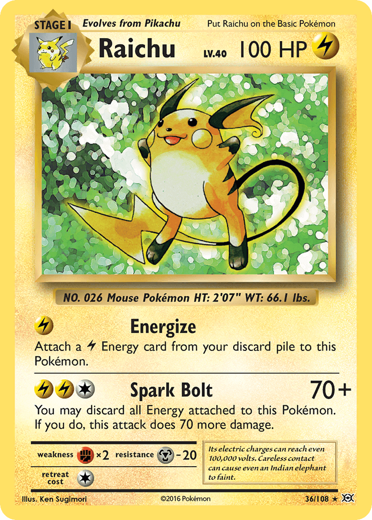 Raichu Evolutions card
