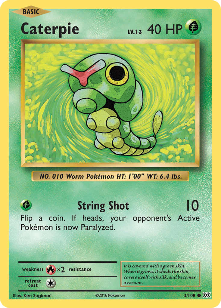 Caterpie Evolutions card