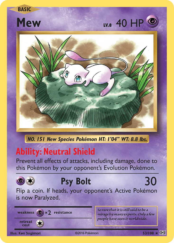 Mew Evolutions card