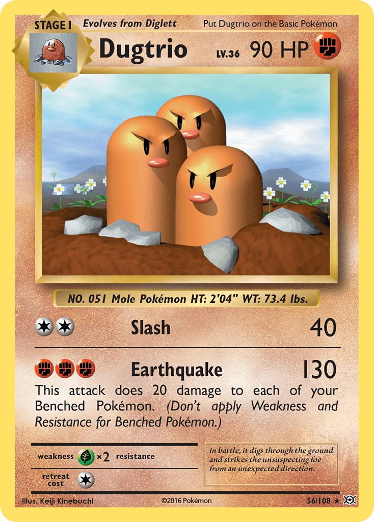 Dugtrio Evolutions card