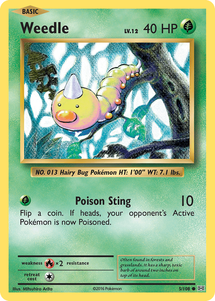 Weedle Evolutions card