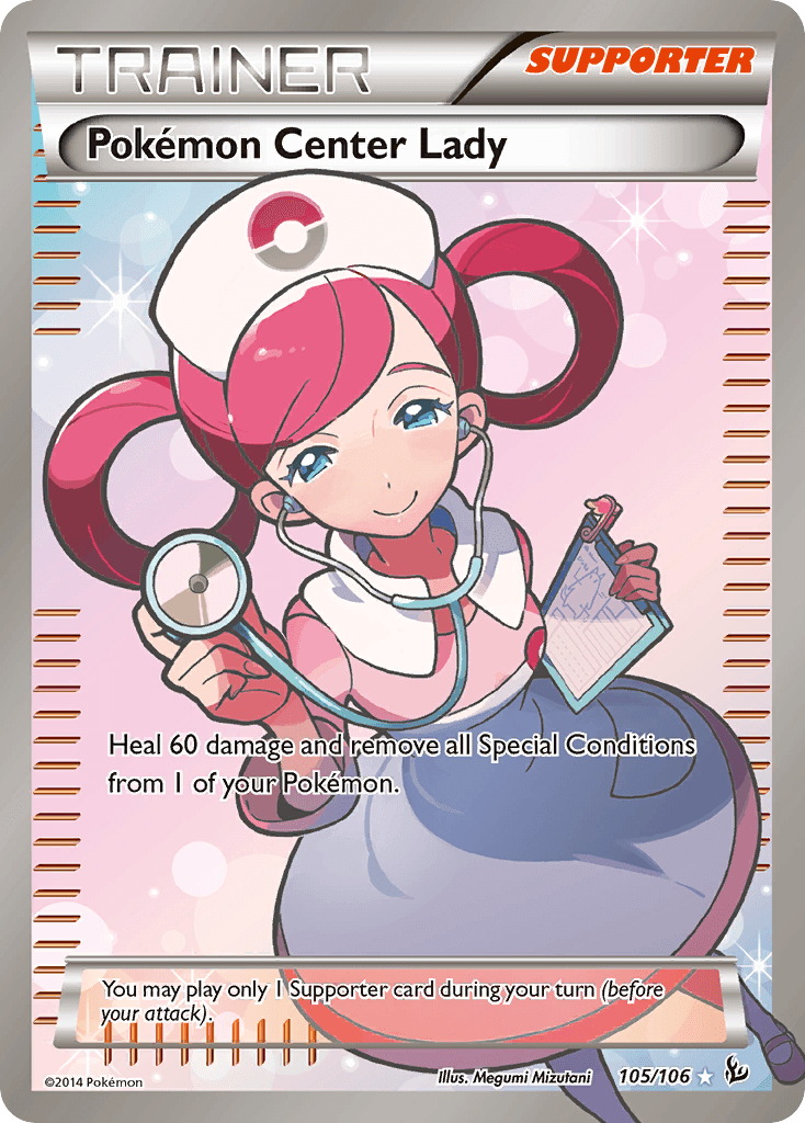 Pokémon Center Lady Flashfire card