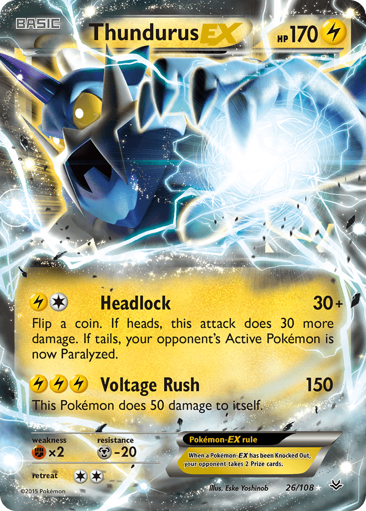Thundurus-EX Roaring Skies card