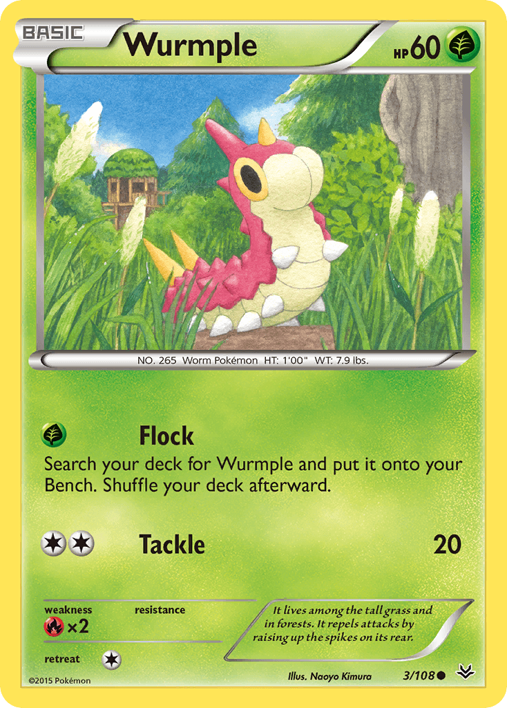 Wurmple Roaring Skies card