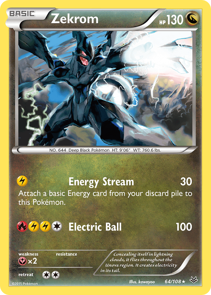 Zekrom Roaring Skies card