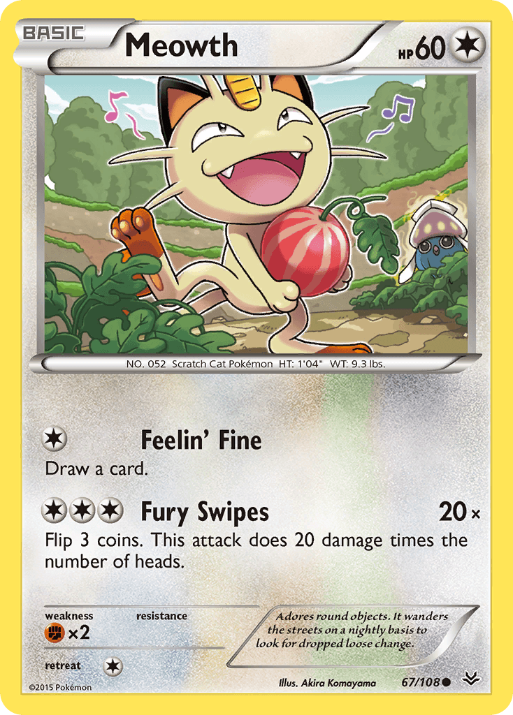 Meowth Roaring Skies card
