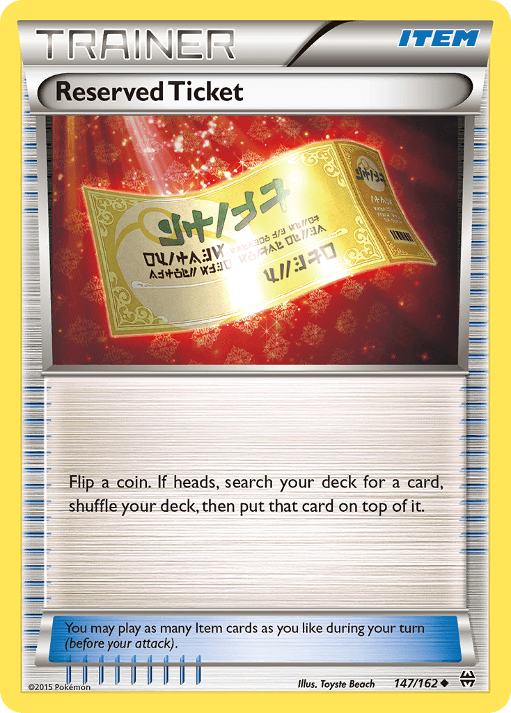 Reserved Ticket BREAKthrough card