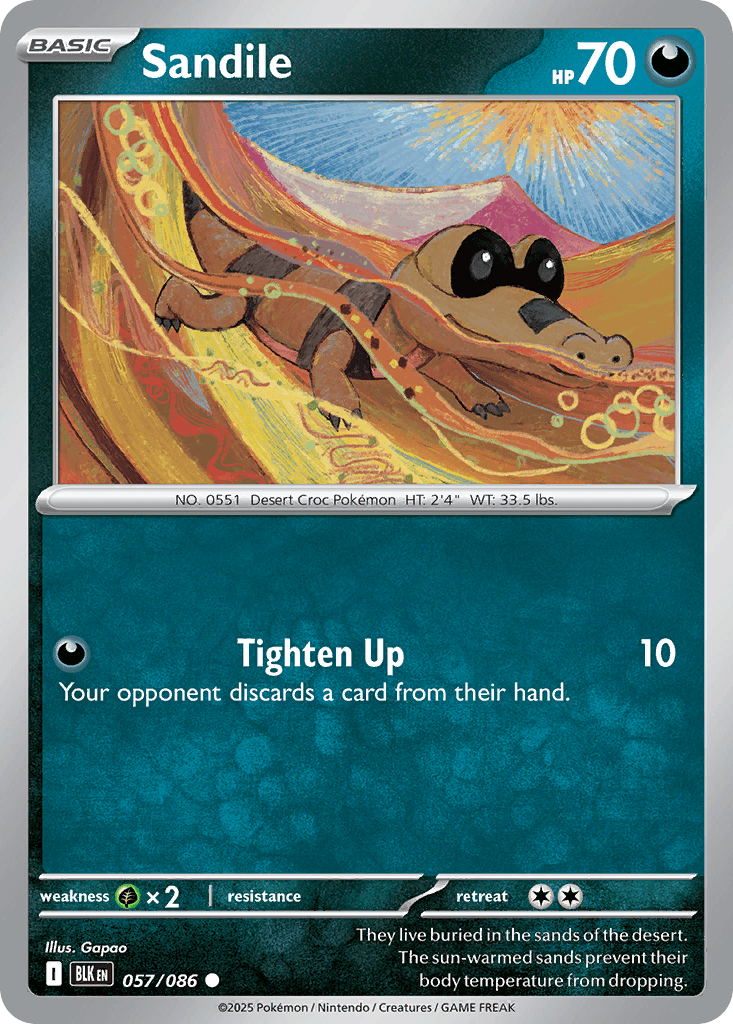 Sandile 寶可夢 card
