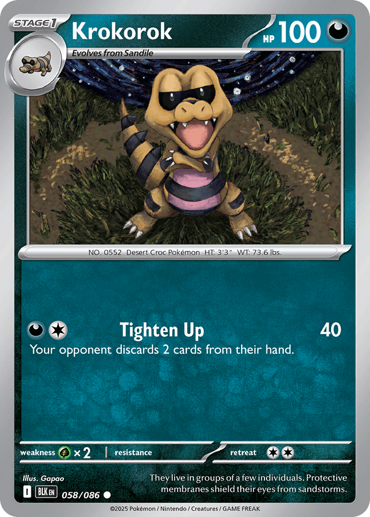 Krokorok 寶可夢 card
