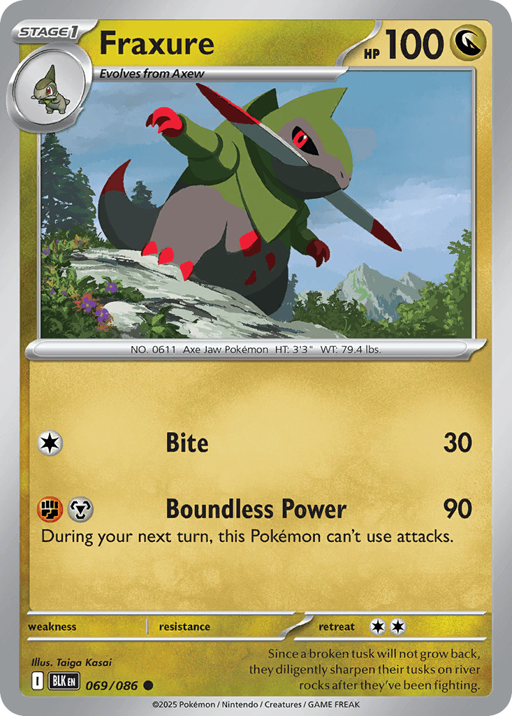 Fraxure 寶可夢 card