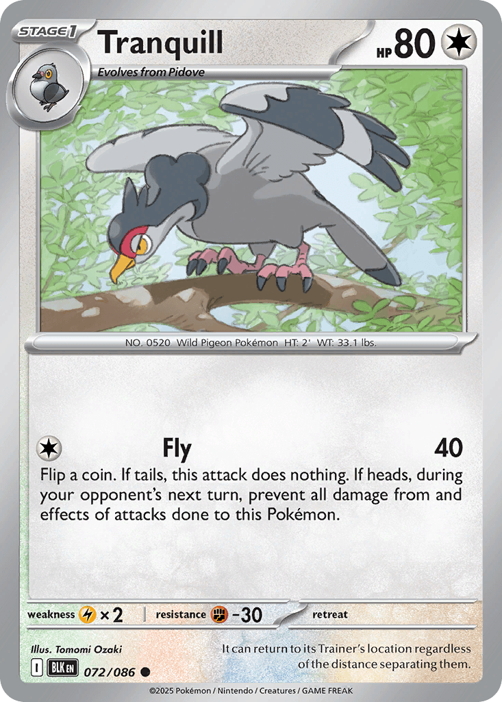Tranquill 寶可夢 card