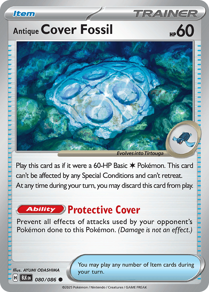 Antique Cover Fossil Black Bolt card