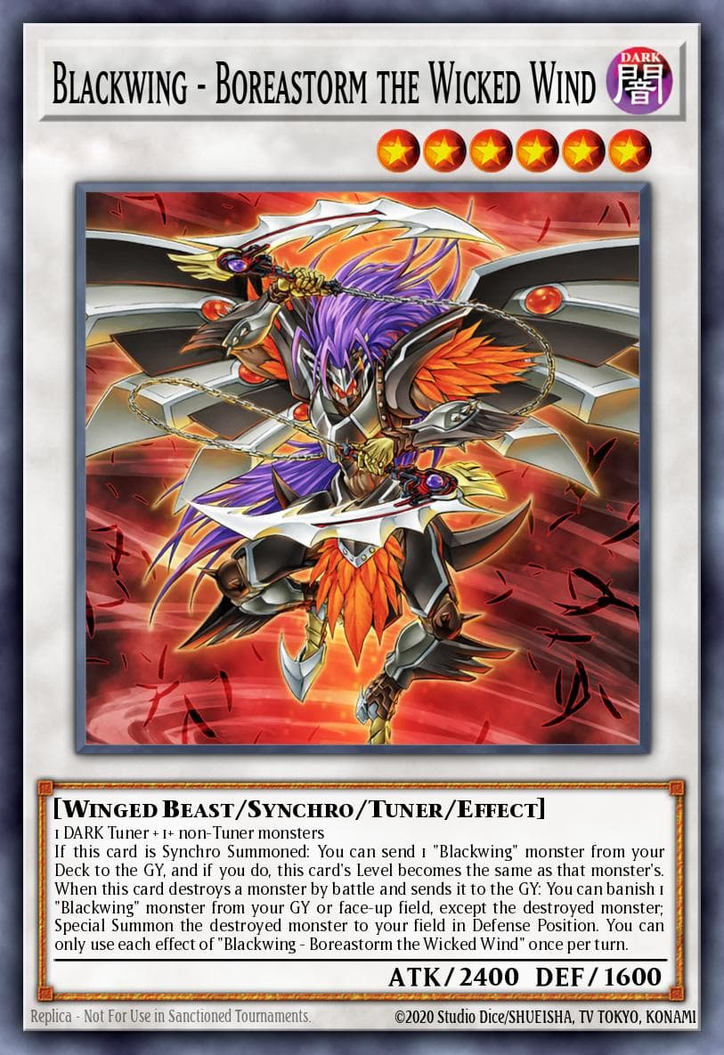 Blackwing - Boreastorm the Wicked Wind Legendary 5D's Decks card