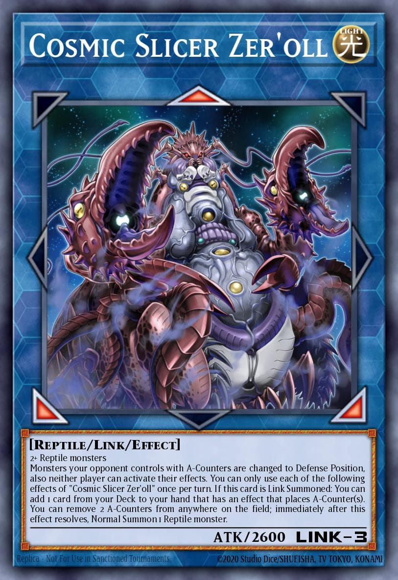 Cosmic Slicer Zer'oll Dawn of Majesty Premiere! promotional card card
