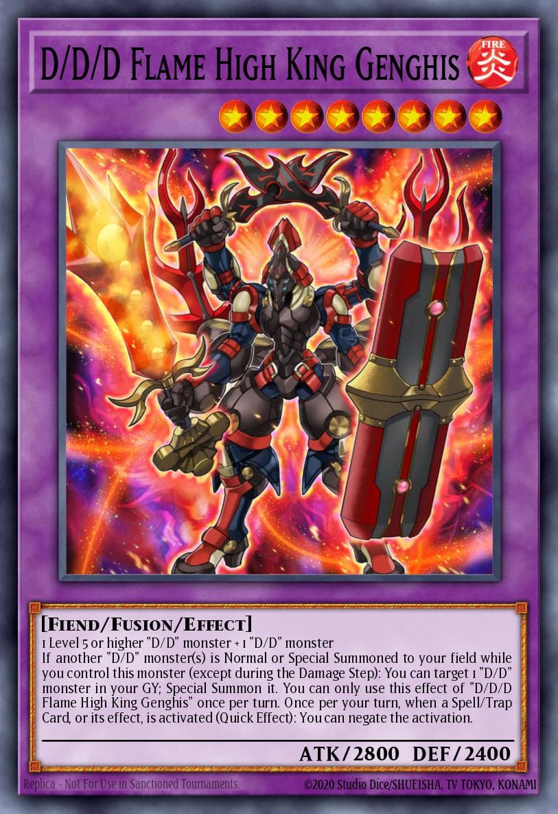 D/D/D Flame High King Genghis 2019 Gold Sarcophagus Tin Mega Pack card
