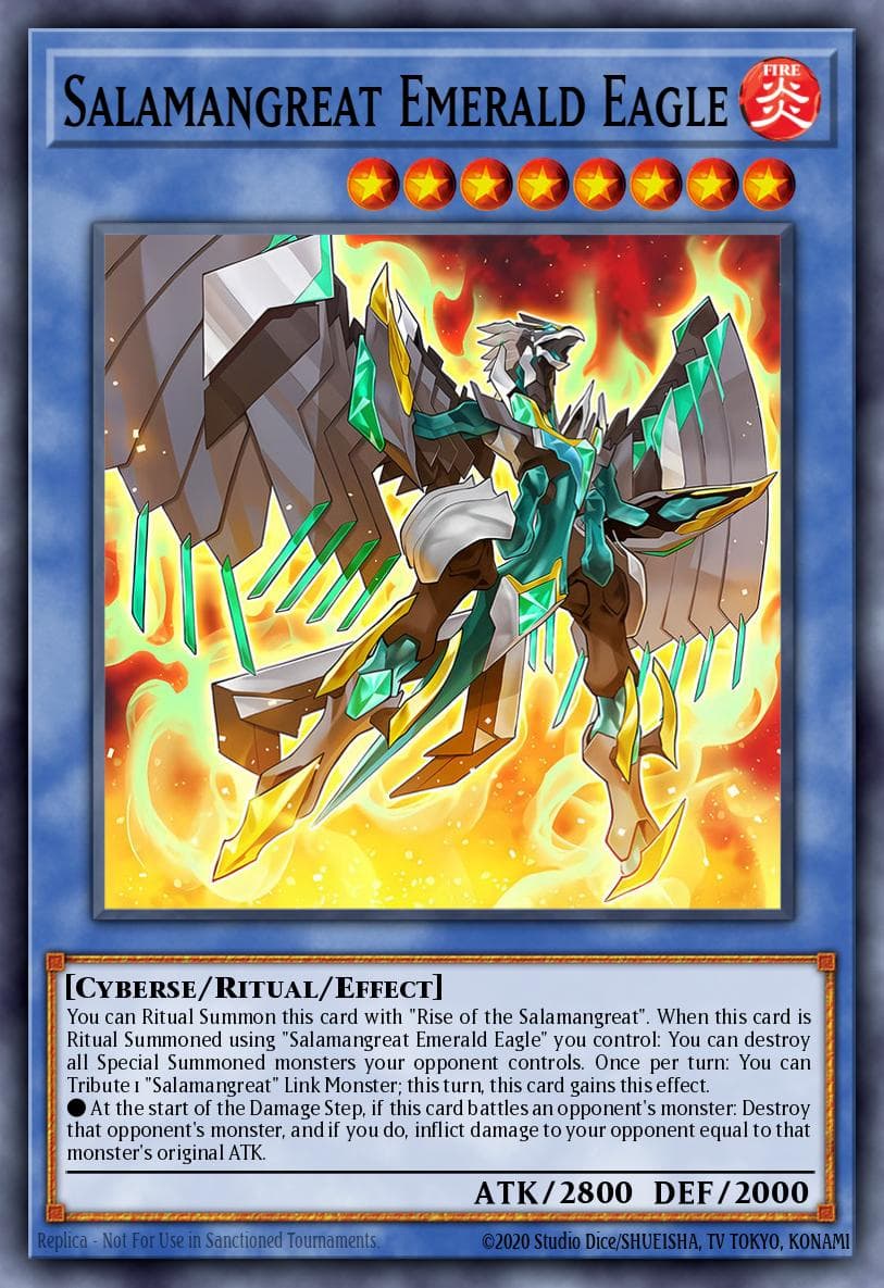 Salamangreat Emerald Eagle 2019 Gold Sarcophagus Tin Mega Pack card
