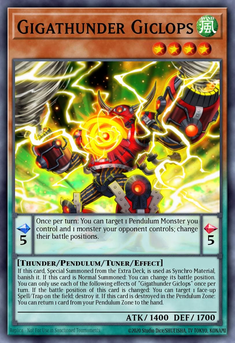 Gigathunder Giclops Blazing Vortex Premiere! promotional card card