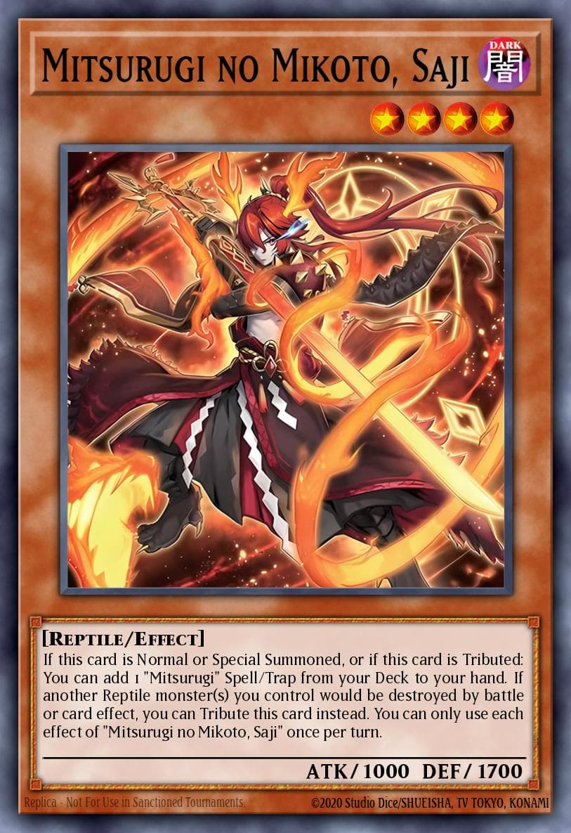 Mitsurugi no Mikoto, Saji Supreme Darkness card