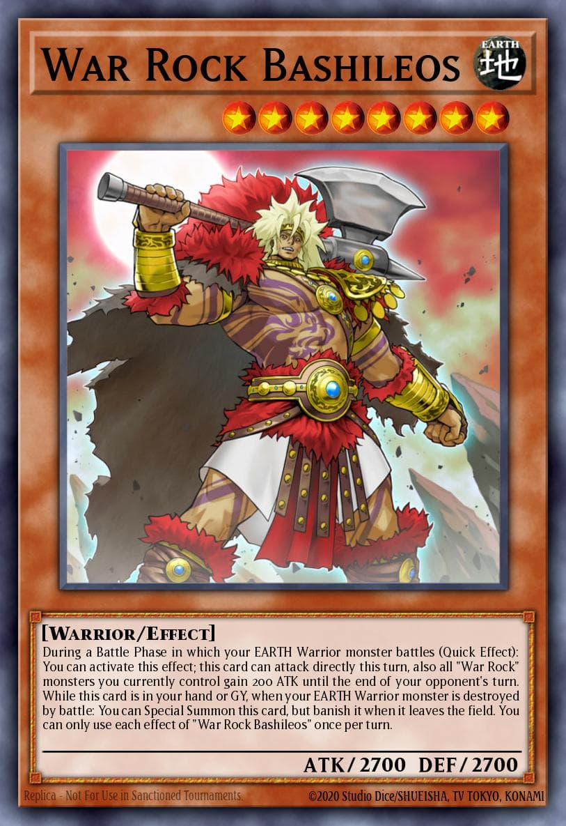 War Rock Bashileos Blazing Vortex Premiere! promotional card card