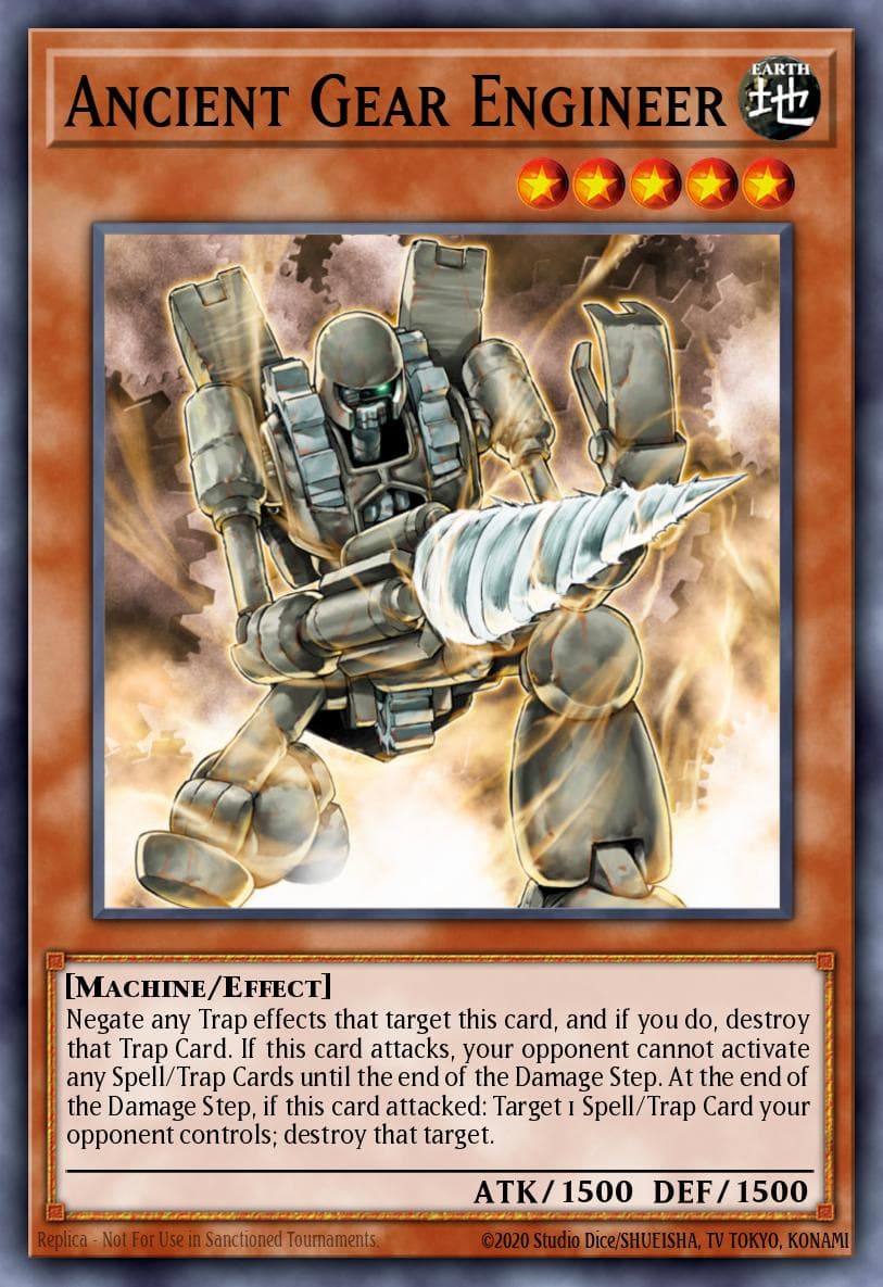Ancient Gear Engineer Machine Reactor Structure Deck card