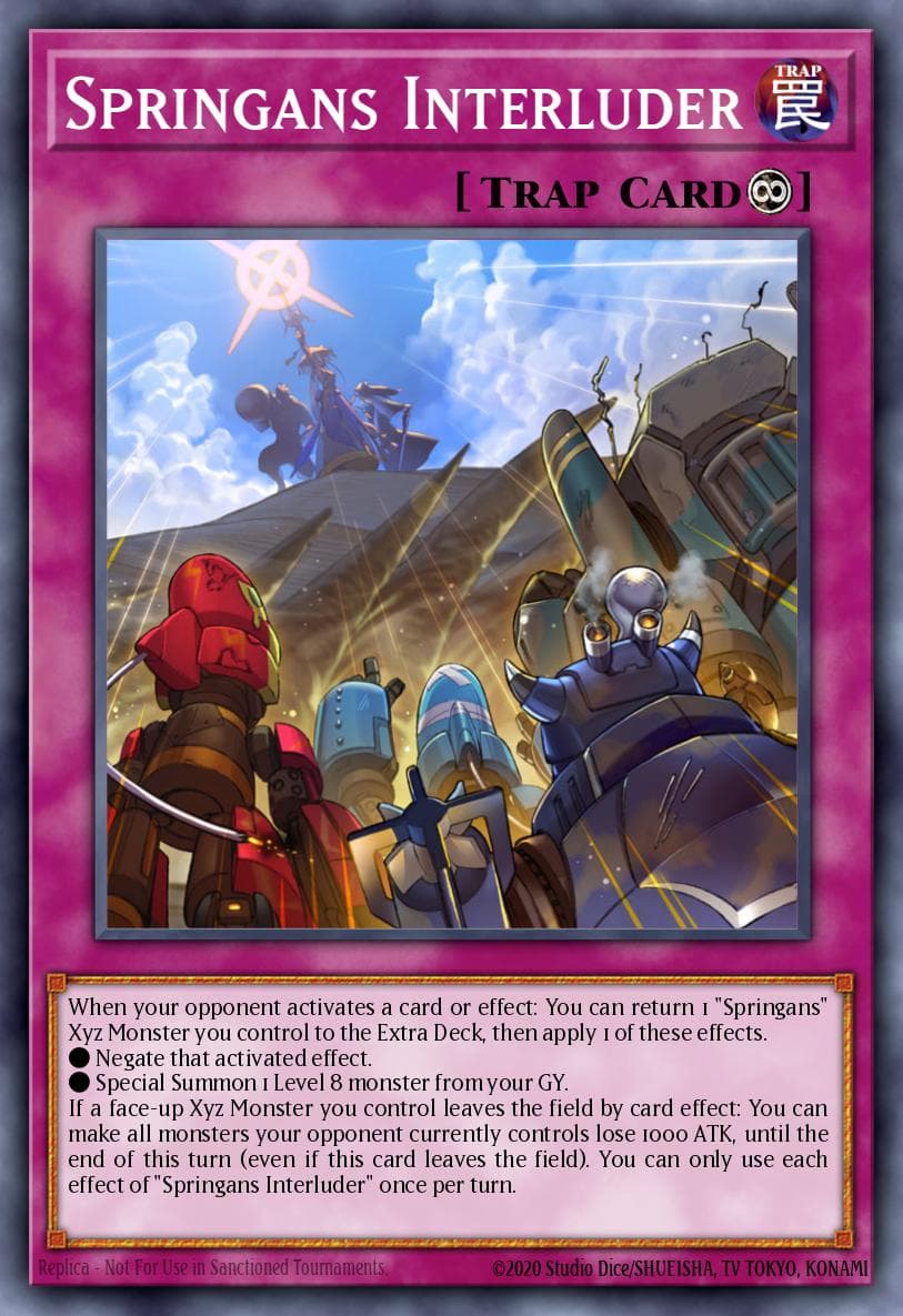 Springans Interluder Dawn of Majesty Premiere! promotional card card