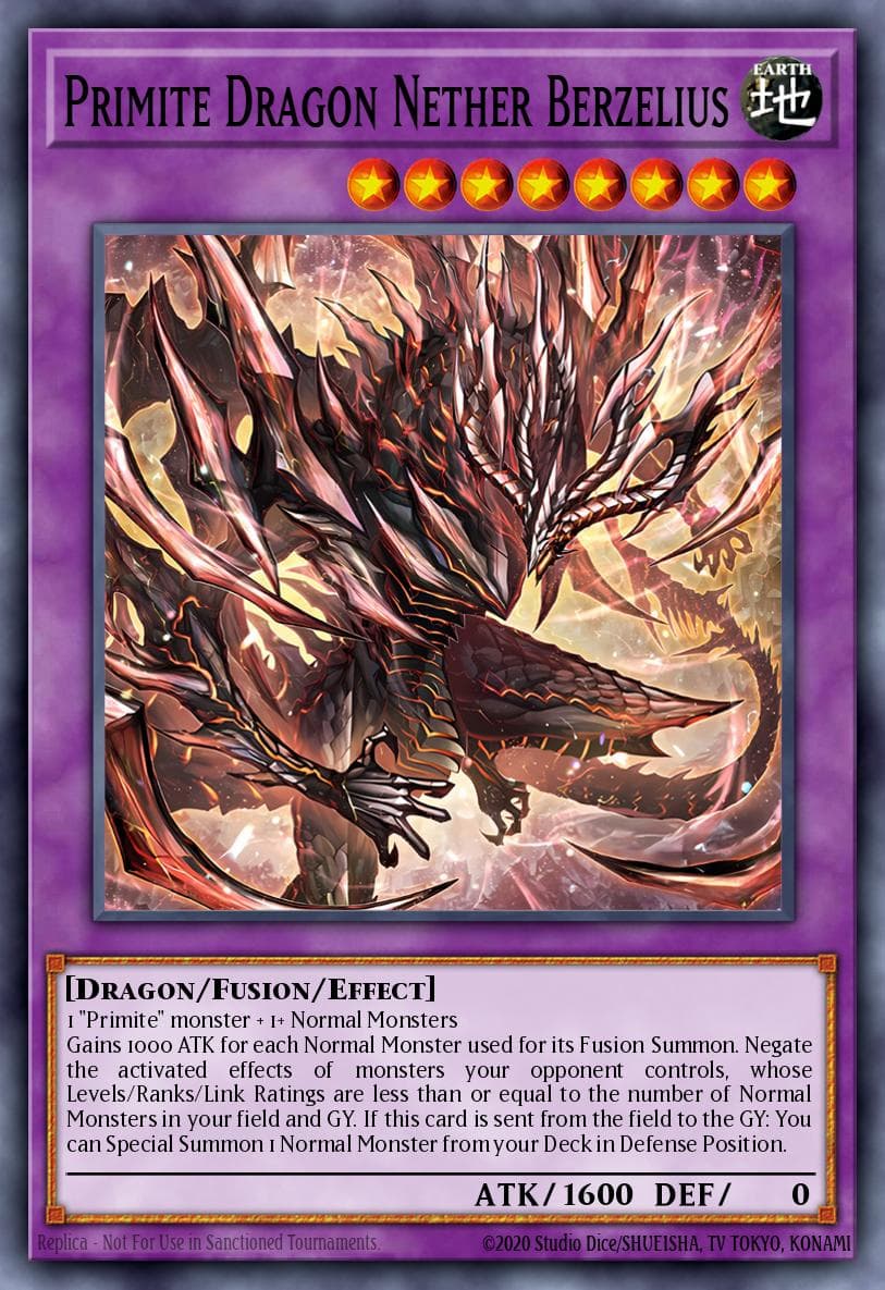 Primite Dragon Nether Berzelius Duelist's Advance card