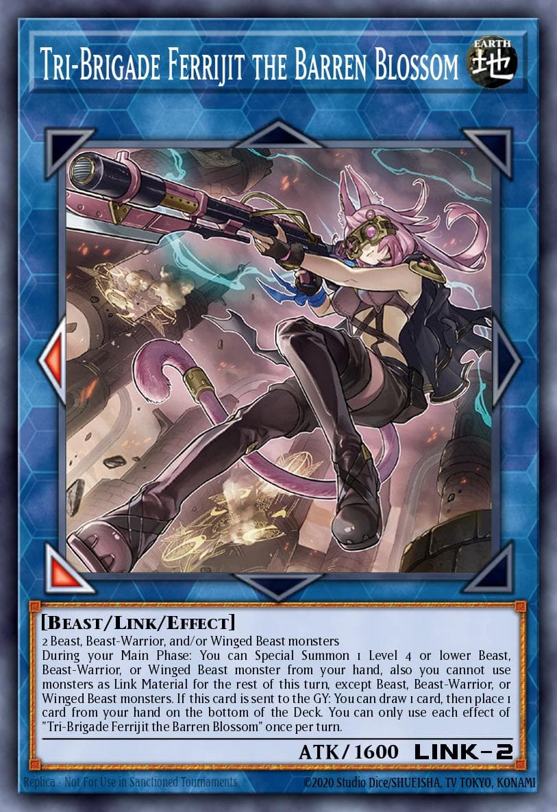 Tri-Brigade Ferrijit the Barren Blossom Phantom Rage Premiere! promotional card card