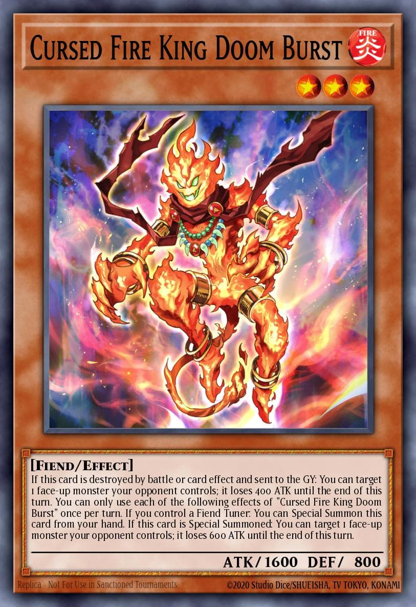 Cursed Fire King Doom Burst Rage of the Abyss card