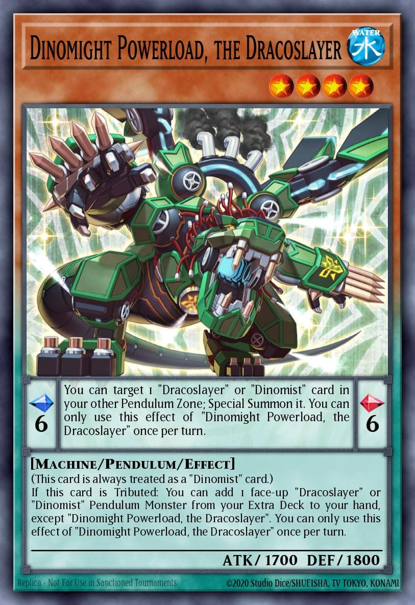 Dinomight Powerload, the Dracoslayer 25th Anniversary Tin: Dueling Heroes Mega Pack card