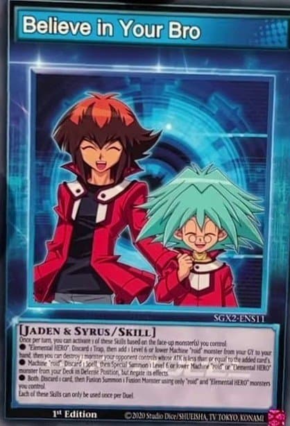 Believe in your Bro Speed Duel GX: Midterm Paradox card