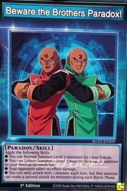 Beware the Brothers Paradox! Speed Duel GX: Midterm Paradox card