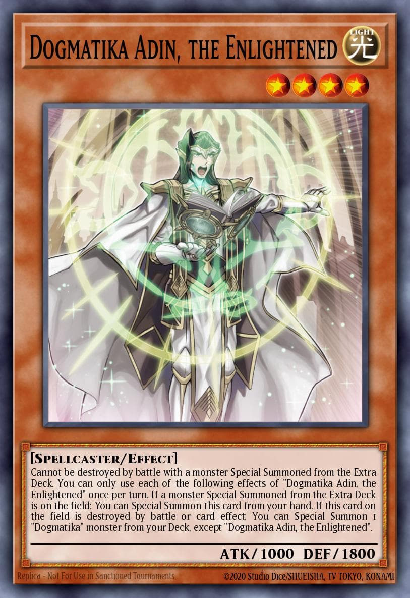 Dogmatika Adin, the Enlightened Rise of the Duelist Premiere! promotional card card