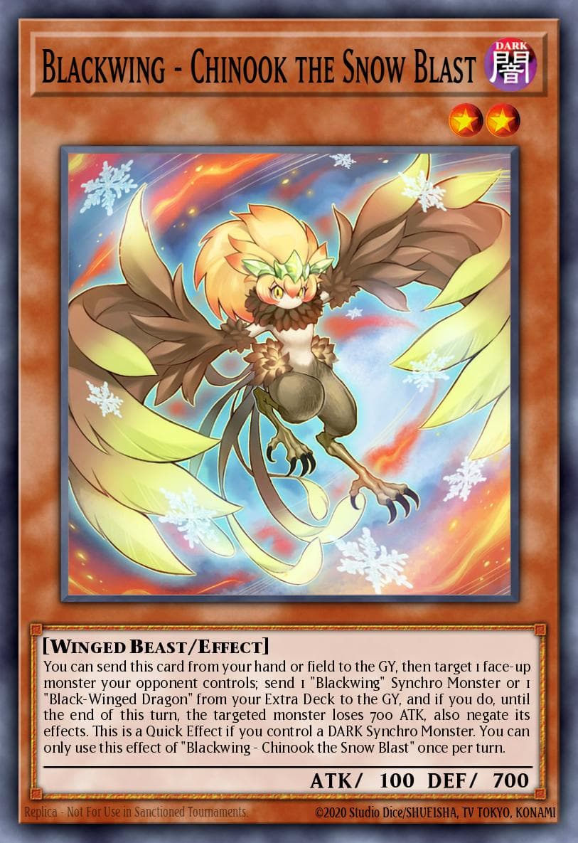 Blackwing - Chinook the Snow Blast Legendary 5D's Decks card