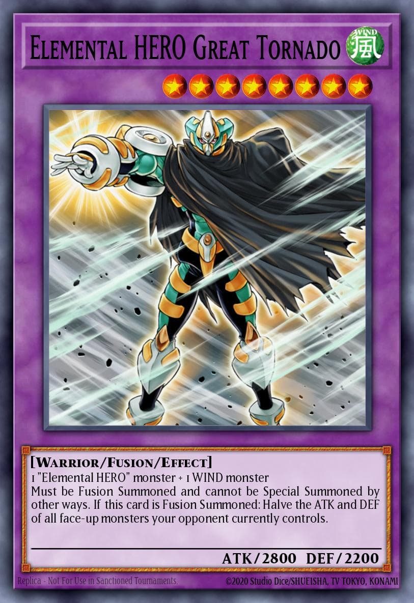 Elemental HERO Great Tornado HERO Strike Structure Deck card