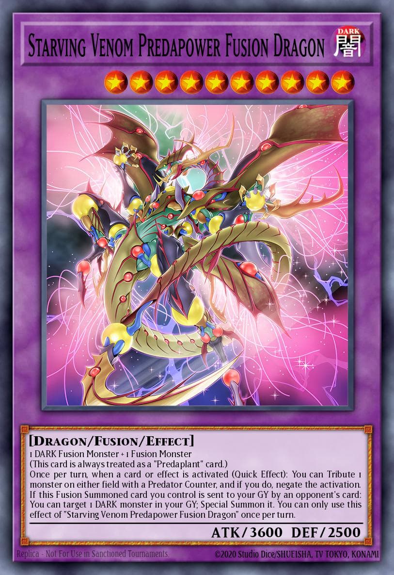 Starving Venom Predapower Fusion Dragon Dimension Force card