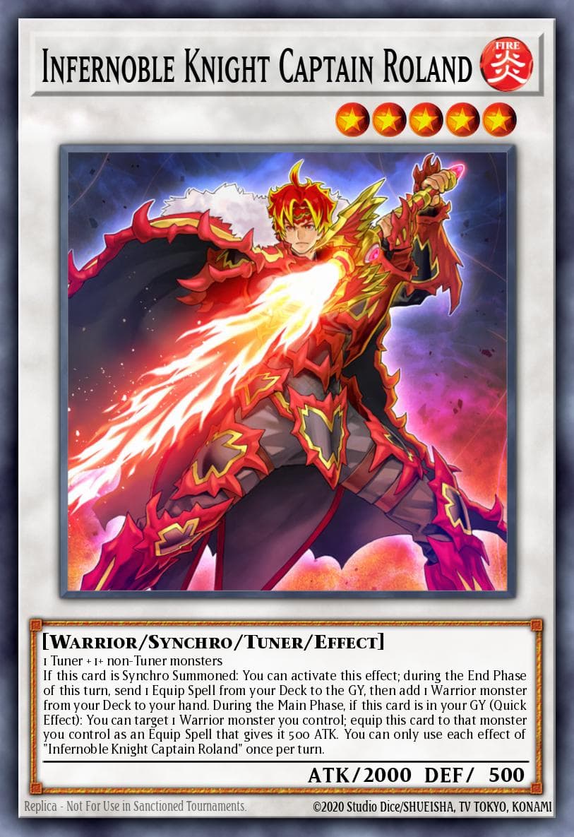 Infernoble Knight Captain Roland Rise of the Duelist Premiere! promotional card card