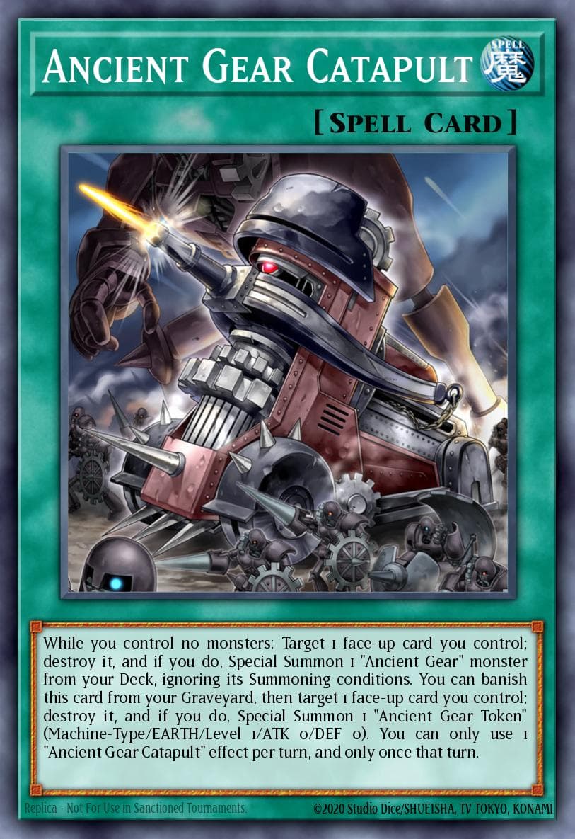 Ancient Gear Catapult Machine Reactor Structure Deck card