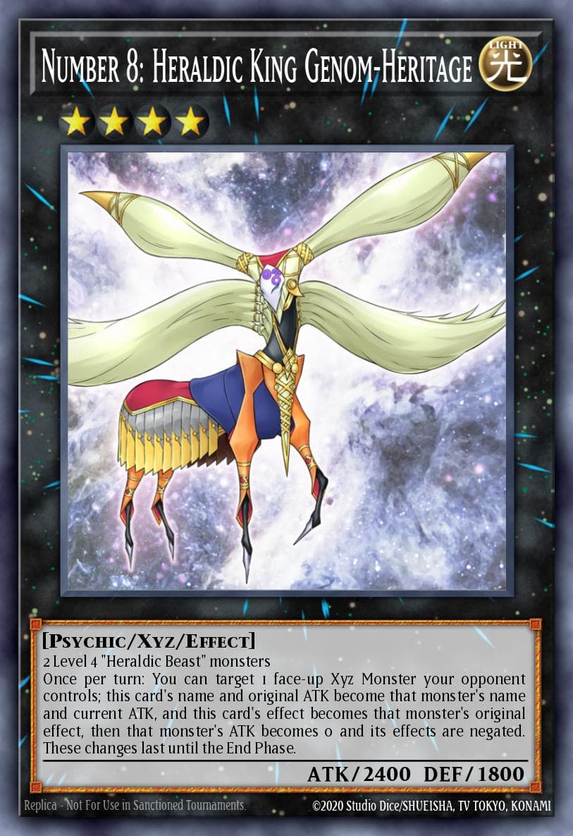 Number 8: Heraldic King Genom-Heritage Battles of Legend: Monster Mayhem card